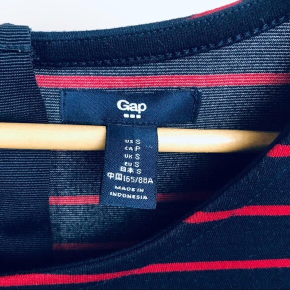 Gap Fit & Flare 3/4 Sleeve  Crew Neck stripe Midi dress Women Size S - Picture 13 of 16